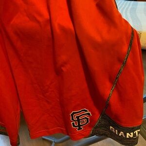 SF GIANTS Under Armour Bright Orange Athletic Shorts